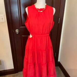 & merci Red Tiered Maxi Dress. Sz. Large